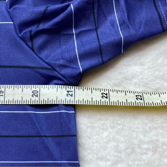 Etonic Short Sleeve Polo Purple with White Black Strip New With Tags S-Medium - Picture 7 of 9